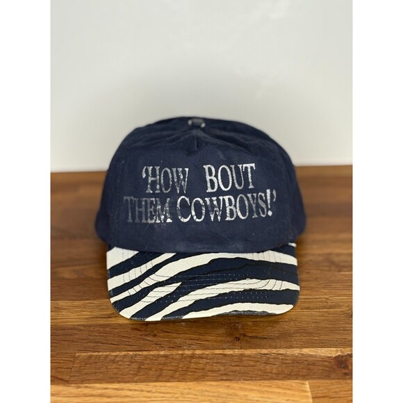 Vintage 90s Dallas Cowboys Zebra Snapback Hat Ball Cap How Bout Them Cowboys NFL - Picture 1 of 7